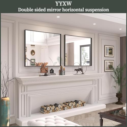 16x20 Inch Matte Black Aluminum Frame Mirror
