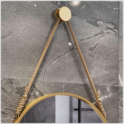 Rustic Gold Round Vanity Mirror with Metal Frame