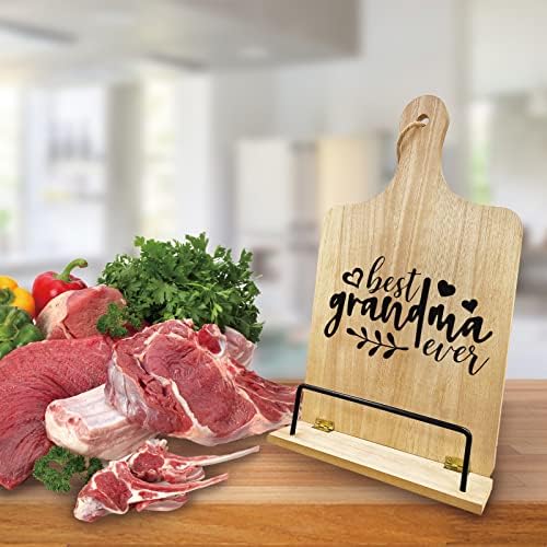 PLIGREAT Adjustable Wooden Cookbook Stand
