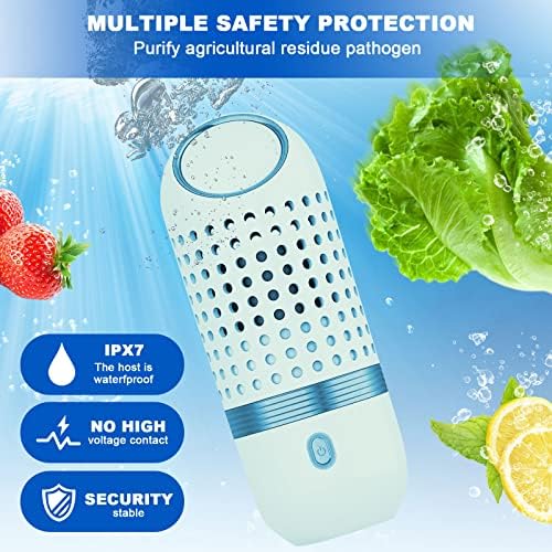 Fruit and Vegetable Purifier with OH-Ion Tech Portable USB Cleaner Blue