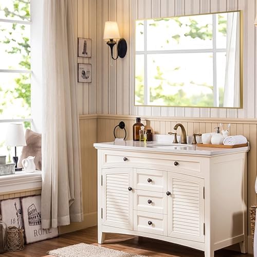 FARMER Gold 16x20 Inch Bathroom Mirror with Frame