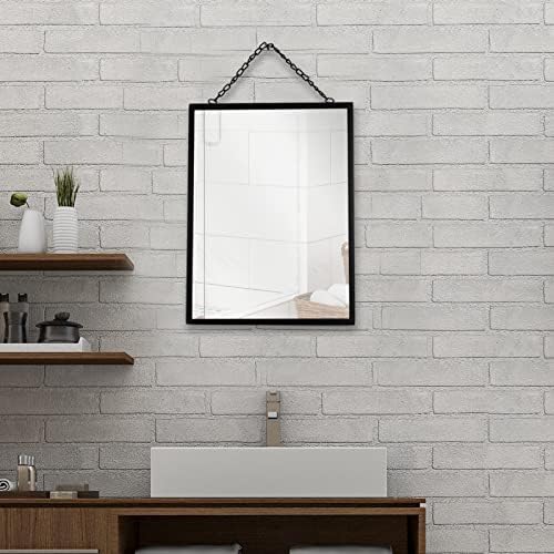 EMAISON Black Hanging Mirror 12x16 Inch Rustic Wall Decor
