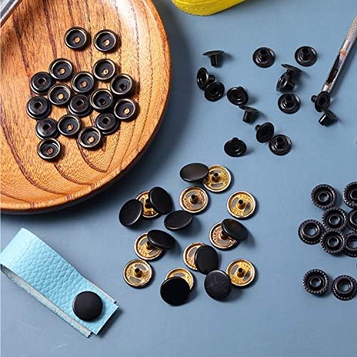 100 Pieces 15mm Stainless Steel Snap Buttons for Crafts