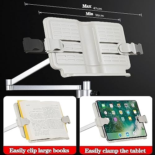Foldable Reading Stand with Clamp and 360 Rotating Base