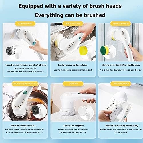 KIRIKIT 5 in 1 Electric Spin Scrubber with 5 Replaceable Heads 1