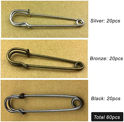 IRIIRO 60pcs 3inch Safety Pins Heavy Duty Blanket Pins