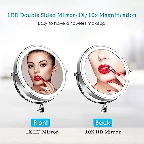 Bleslin 10x Magnifying Double-Sided Vanity Mirror