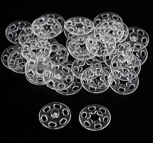 GANSSIA 15mm Transparent Snap Buttons Pack of 80 Pcs