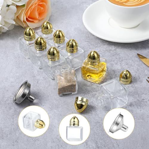 24 Pcs Cube Salt Pepper Shakers with Gold Tops