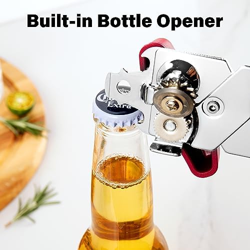 TJ POP Manual Can Opener with Bottle Opener Red