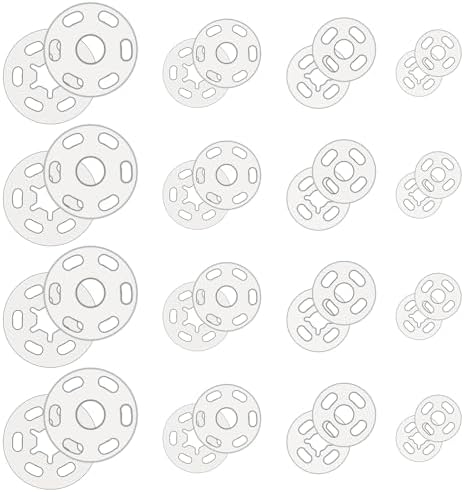 Bewudy 120 Sets Clear Plastic Sew-on Snap Buttons