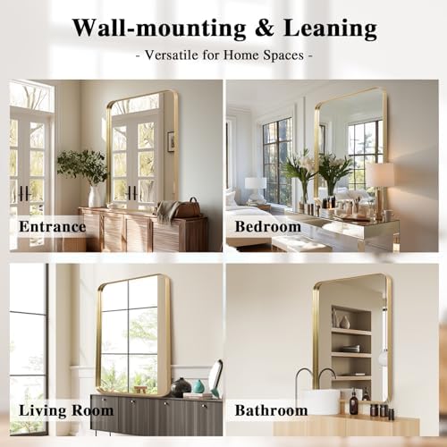 Anpark 30x40 Wall Mirror with Gold Metal Frame