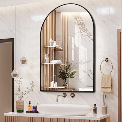 SILD Arched Wall Mirror 30x40 Black Modern