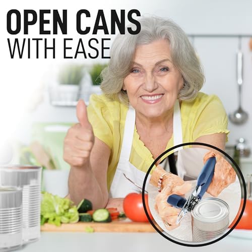 Zulay Kitchen Manual Can Opener with Bottle Opener - Blue