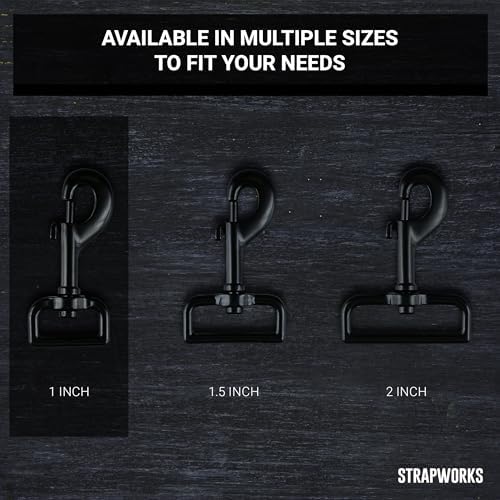 Black Metal Bolt Snaps - 4 Pack for Leashes and Crafts