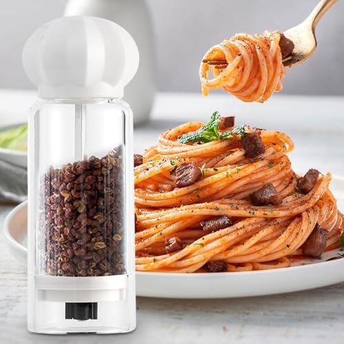 SiaBiced Clear Seasoning Grinder Set - White