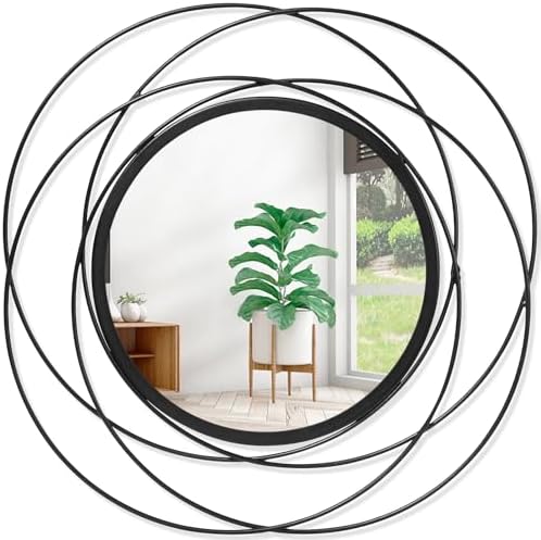 Black Small Round Wall Mirror 12 x 12 1