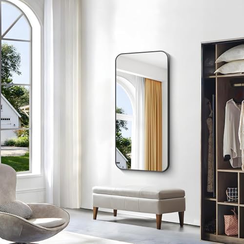 BONEWEI 24x48 Inch Black Rectangle Mirror