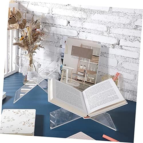 SEWACC Transparent X-Shaped Cookbook Stand for Home Office Use