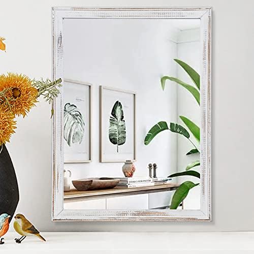 AAZZKANG Rustic White Large Wall Mirror 20x16
