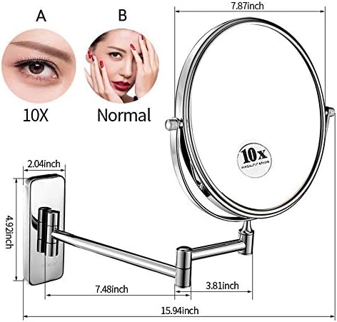 LZHIANG 8 Inch Adjustable Magnifying Wall Mirror 1