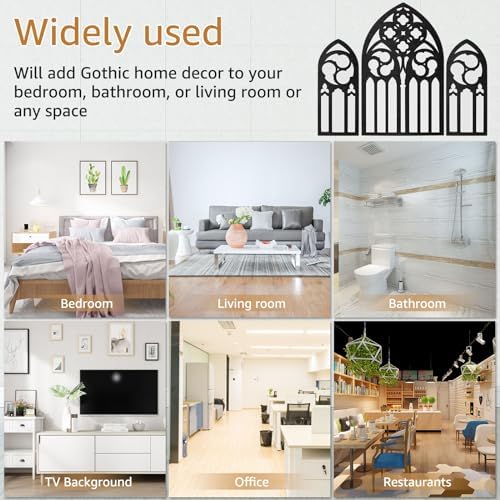 3 Pcs Gothic Wall Mirror Decor Set