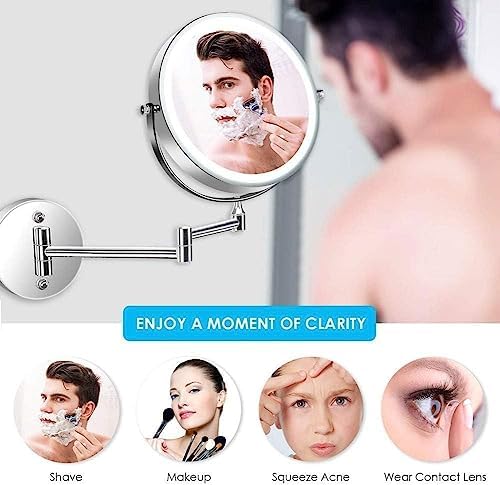 Bleslin 10x Magnifying Double-Sided Vanity Mirror
