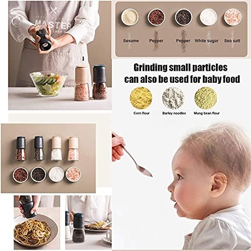 Salt and Pepper Grinder Set 2Pcs Ceramic Grinders with Adjustable Coarseness