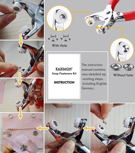 KAXIMON 95mm Snap Fasteners Kit 200 Sets