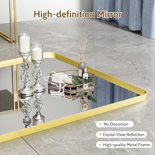 Venusmiles Gold Bathroom Mirror 40X36 Inch 1