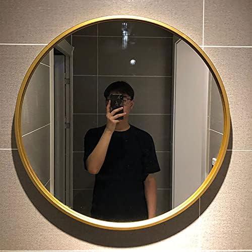 WXZX Round Vanity Mirror with GoldBlack Metal Frame