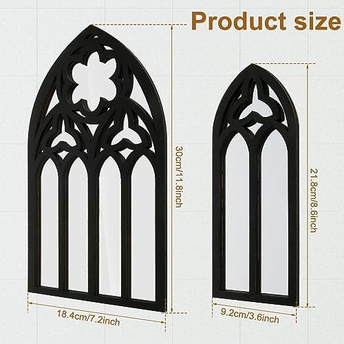 3Pcs Gothic Arch Mirror Decor Set for Wall