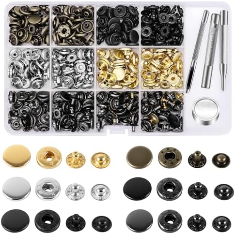 Alritz 120 Set Leather Snap Fasteners Kit with 4 Tools 1