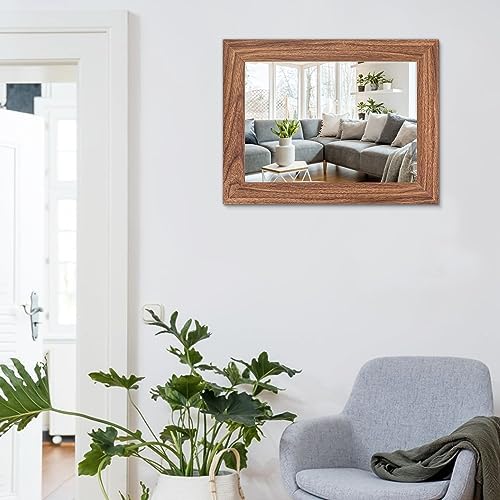 Rustic Wooden Framed Rectangle Mirror 26x18