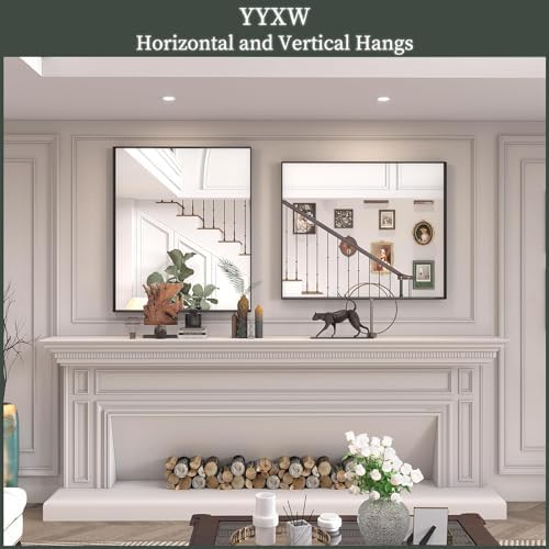 16x20 Inch Matte Black Aluminum Frame Mirror