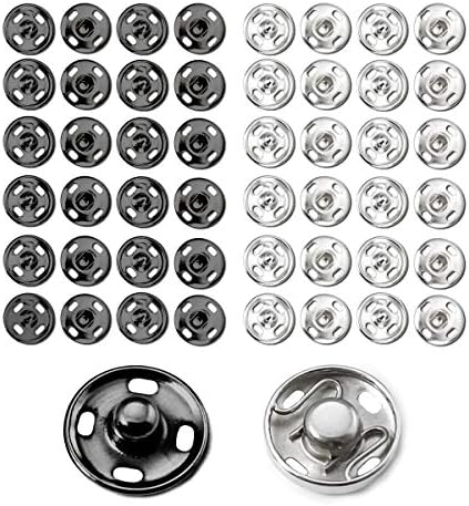 BEADNOVA Snaps Buttons 100 Sets 2 Colors 1