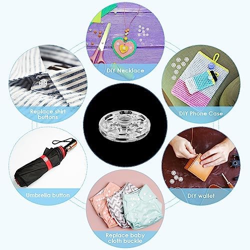 100 Sets Clear Sew-on Snap Buttons for Sewing and DIY