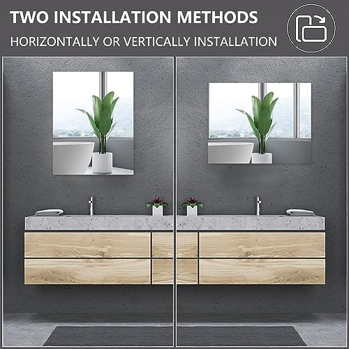 QEEYON 16 x 12 Wall Mirror Tiles Self Adhesive