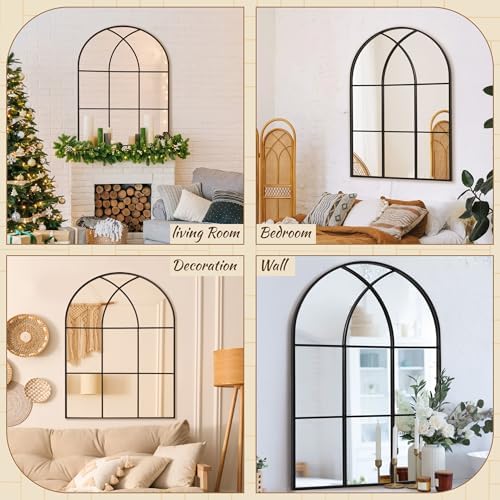Antok Arched Wall Mirror 30x40 Black Frame