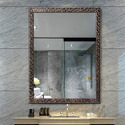 H A 40x24 Wall Mounted Mirror with Wooden Frame