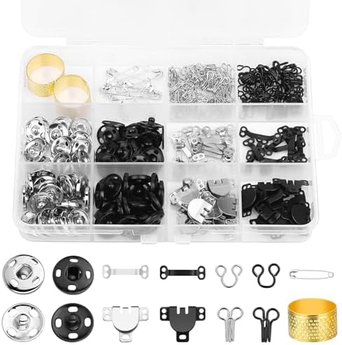 112 Pairs Sewing Hooks and Eyes Closure Set 3 Styles