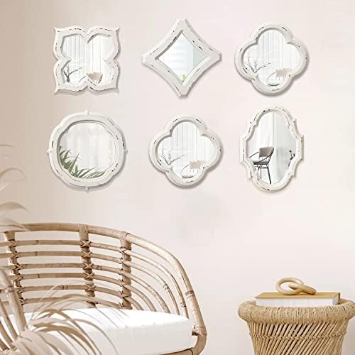 Sintosin Rustic Wooden Round Bathroom Mirror