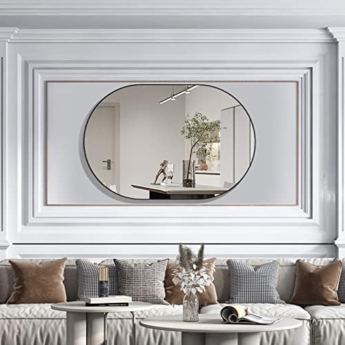 CASSILANDO Oval Mirror 20x30 Black Metal Frame