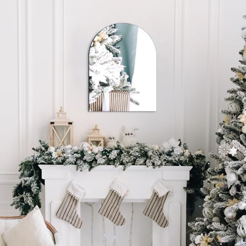 QEEYON 16x12 Inch Arched Wall Mirror