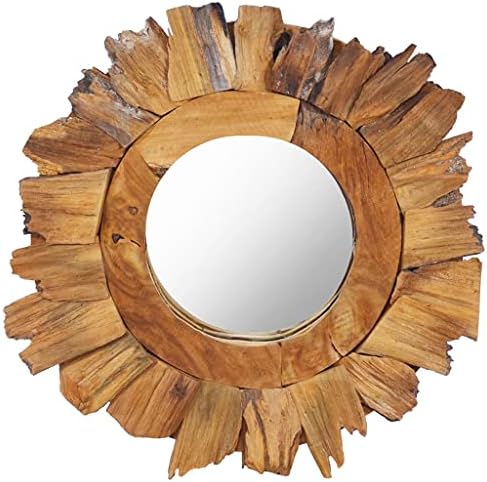 Rustic Teak Wall Mirror 157 with Petal Frame