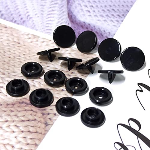 100 Sets T5 Plastic Snaps for Sewing Crafting DIY Projects Black