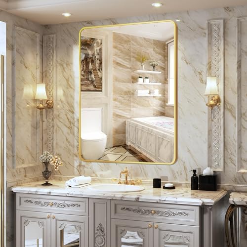 Gold Wall Mirror 30x40 Inch Bathroom Vanity Mirror
