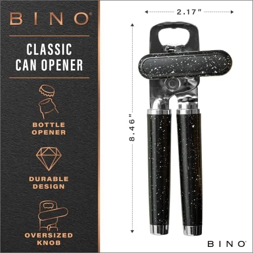 BINO Heavy Duty Stainless Steel Can Opener - Speckled Black