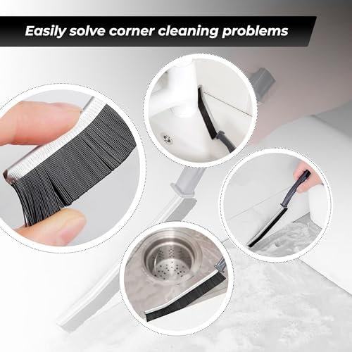 3-Piece Crevice Cleaning Brush Set for Window Sill Gap and Seam
