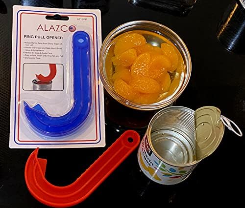 ALAZCO 2-Piece Ring Pull Can Opener - Safe for Arthritis Hands